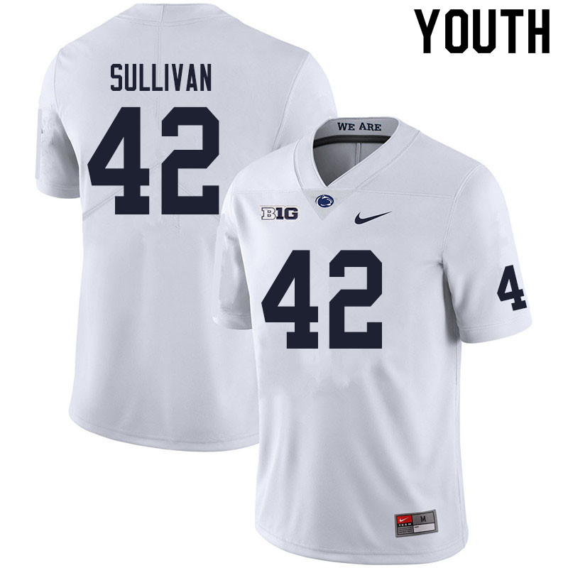 Youth #42 Austin Sullivan Penn State Nittany Lions College Football Jerseys Sale-White